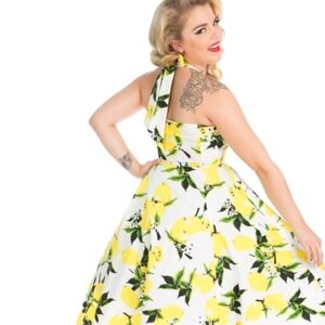 Lemon Print Halter Dress
